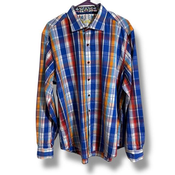 Robert Graham Alaska woven check print Casual Button Down Shirt XXL - Picture 5 of 15